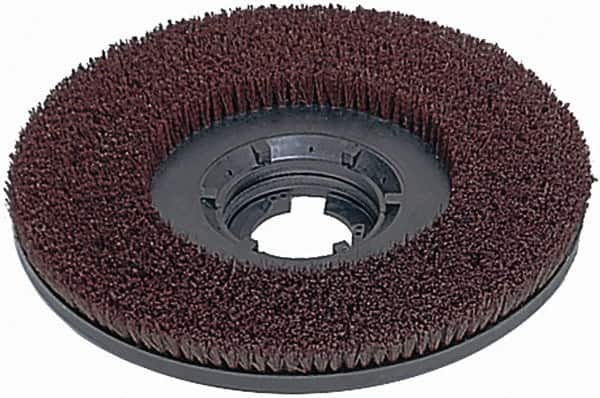 Made in USA - 15" Diam Scrubbing Brush - 13" Machine, 1-1/2" Trim Length, Polypropylene - Caliber Tooling