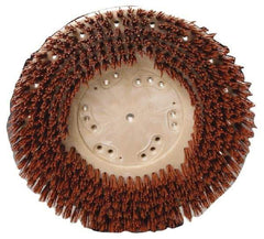 Made in USA - 20" Diam Floor Brush - 18" Machine, 1-1/2" Trim Length, Orange Pad, Nylon - Caliber Tooling