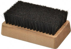 Made in USA - 3/4" Bristle Length, Horsehair Cleaning & Finishing Brush - 4-1/4" Long x 2-1/2" Wide Head, 4-1/4" OAL, Hardwood Block - Caliber Tooling