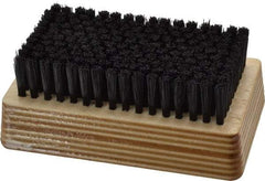 Made in USA - 3/4" Bristle Length, Synthetic Cleaning & Finishing Brush - 4-1/4" Long x 2-1/2" Wide Head, 4-1/4" OAL, Hardwood Block - Caliber Tooling