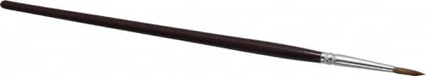 PRO-SOURCE - #4 Sable Artist's Paint Brush - 1/8" Wide, 1/2" Bristle Length, 5-1/2" Wood Handle - Caliber Tooling