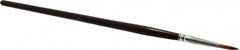 PRO-SOURCE - #5 Sable Artist's Paint Brush - 9/64" Wide, 9/16" Bristle Length, 5-1/2" Wood Handle - Caliber Tooling