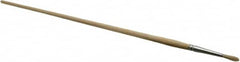 PRO-SOURCE - #2 Pig/Boar Artist's Paint Brush - 5/32" Wide, 3/4" Bristle Length, 11" Wood Handle - Caliber Tooling