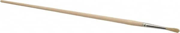 PRO-SOURCE - #3 Pig/Boar Artist's Paint Brush - 3/16" Wide, 7/8" Bristle Length, 11" Wood Handle - Caliber Tooling