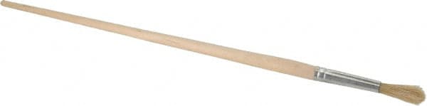 PRO-SOURCE - #6 Pig/Boar Artist's Paint Brush - 5/16" Wide, 1-1/4" Bristle Length, 11" Wood Handle - Caliber Tooling