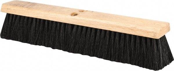 PRO-SOURCE - 18" General Purpose Polypropylene Push Broom - 3" Bristle Length, Wood Block, Threaded Handle Connection, Handle Sold Separately - Caliber Tooling