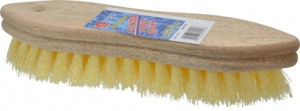 PRO-SOURCE - 1" Bristle Length, Polypropylene Scrub Brush - 9" OAL, Hardwood Block - Caliber Tooling