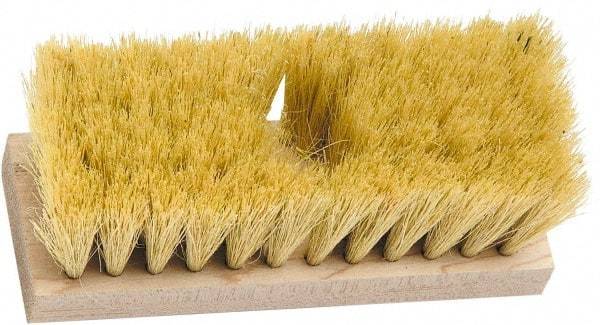 PRO-SOURCE - Tampico Surface Preparation Roof Brush - 2-1/2" Bristle Length, 7" OAL, Hardwood Block, Tapered or Threaded Handle - Caliber Tooling