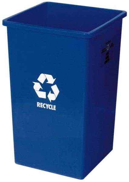 Continental - 25 Gal Blue Square Recycling Container - Polyethylene - Caliber Tooling