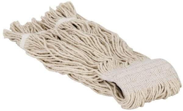 PRO-SOURCE - 5" White Head Band, X-Large Cotton Cut End Mop Head - 4 Ply, Clamp Jaw Connection, Use for General Purpose - Caliber Tooling