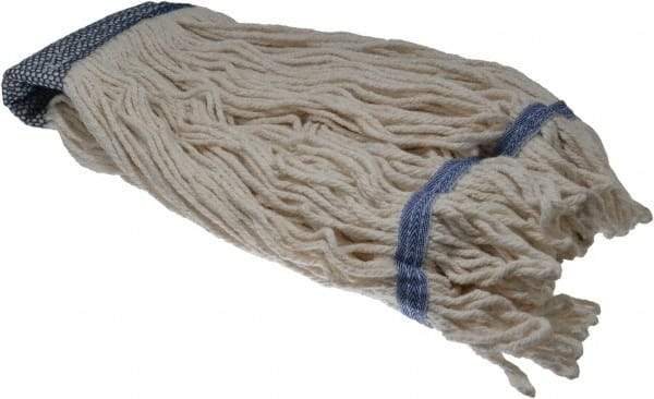 PRO-SOURCE - 5" White Head Band, Large Blended Fiber Large #24 Loop End Mop Head - 4 Ply, Clamp Jaw Connection, Use for General Purpose - Caliber Tooling