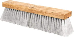 PRO-SOURCE - 14" General Purpose Polypropylene Push Broom - 3" Bristle Length, Wood Block, Threaded Handle Connection, Handle Sold Separately - Caliber Tooling