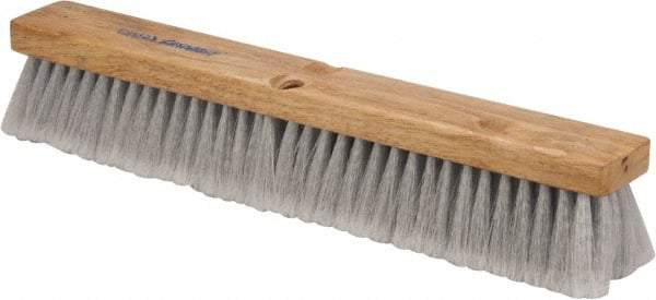 PRO-SOURCE - 18" General Purpose Polypropylene Push Broom - 3" Bristle Length, Wood Block, Threaded Handle Connection, Handle Sold Separately - Caliber Tooling