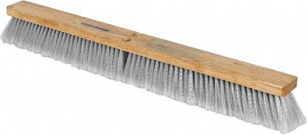 PRO-SOURCE - 30" General Purpose Polypropylene Push Broom - 3" Bristle Length, Wood Block, Threaded Handle Connection, Handle Sold Separately - Caliber Tooling