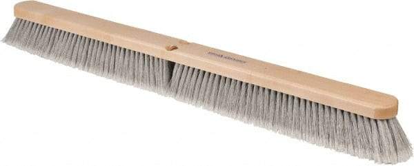 PRO-SOURCE - 36" General Purpose Polypropylene Push Broom - 3" Bristle Length, Wood Block, Threaded Handle Connection, Handle Sold Separately - Caliber Tooling