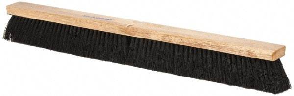 PRO-SOURCE - 30" General Purpose Horsehair Blend Push Broom - 3" Bristle Length, Wood Block, Threaded Handle Connection, Handle Sold Separately - Caliber Tooling