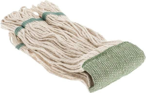 PRO-SOURCE - 5" Green Head Band, Small Cotton Loop End Mop Head - 4 Ply, Clamp Jaw Connection, Use for General Purpose - Caliber Tooling