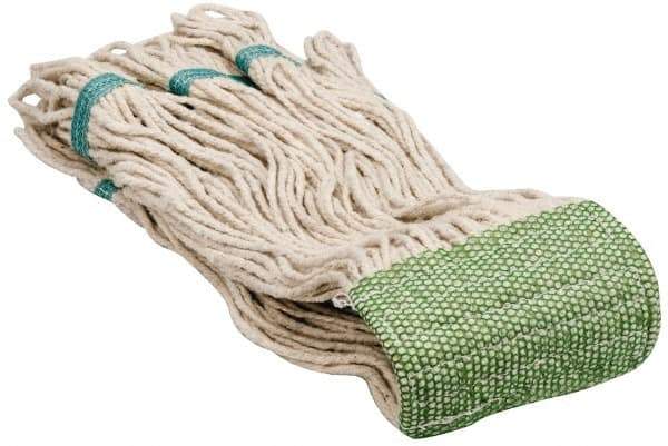 PRO-SOURCE - 5" Green Head Band, Large Cotton Loop End Mop Head - 4 Ply, Clamp Jaw Connection, Use for Finishing - Caliber Tooling