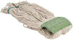 PRO-SOURCE - 5" Green Head Band, X-Large Cotton Loop End Mop Head - 4 Ply, Clamp Jaw Connection, Use for Finishing - Caliber Tooling