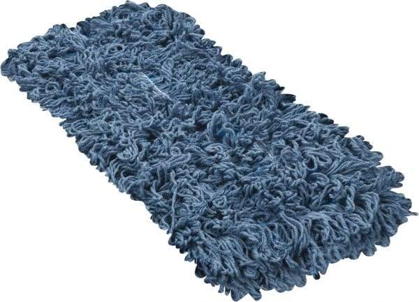 PRO-SOURCE - 18" Long x 5" Wide Yarn Blend Dust Mop Head - Snap-On, Blue, Looped Head - Caliber Tooling