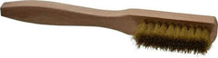 PRO-SOURCE - 8" OAL, Brass Utility Brush - 5/8" Bristle Length, 1-1/2" Long x 1/2" Wide Head, Straight Hardwood Handle - Caliber Tooling