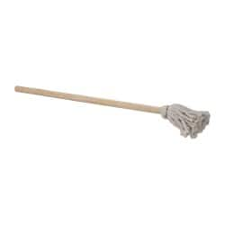 Made in USA - 21" OAL Toilet Bowl Brush - Cotton Bristles, 12" Wood Handle, Light Gray - Caliber Tooling