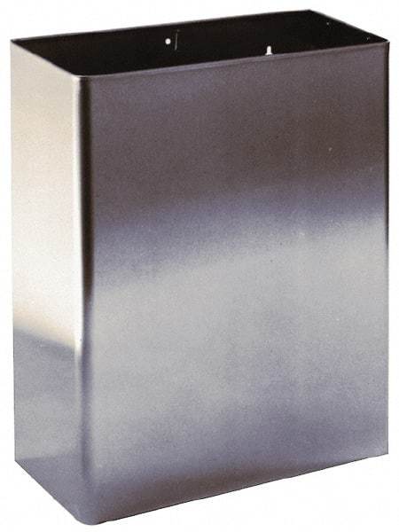 Made in USA - 7 Gal Rectangle Paper Towel Waste Receptacle - Stainless Steel, 17.0000" High x 6-1/2" Wide - Caliber Tooling