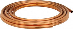 Mueller Industries - 20' Long, 1/2" OD x 3/8" ID, Copper Seamless Tube - 0.035" Wall Thickness, 0.198 Ft/Lb - Caliber Tooling