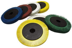 3M - 6" Diam, 1/2" Max Face Width, Plain Hole Radial Bristle Brush - 50 Grit, Coarse Grade, 6,000 Max RPM, Green - Caliber Tooling