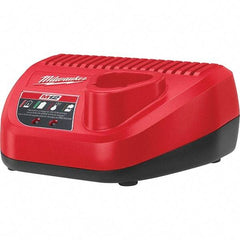 Milwaukee Tool - 12 Volt, 1 Battery Lithium-Ion Power Tool Charger - 1 hr (Lithium-Ion) & 30 min (Red Lithium) to Charge, AC Wall Outlet Power Source - Caliber Tooling