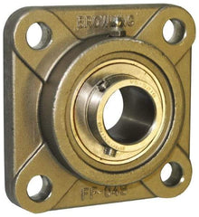 Browning - 1-1/2" ID, 5-1/8" OAL x 5-1/8" OAH 4-Bolt Flange - 4,467 Lb Static Cap, 7,340 Lb Dyn Cap, 4" Btw Mnt Hole Ctrs, Stainless Steel - Caliber Tooling