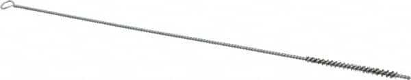 Schaefer Brush - 3" Long x 1/4" Diam Stainless Steel Long Handle Wire Tube Brush - Single Spiral, 15" OAL, 0.005" Wire Diam, 0.13" Shank Diam - Caliber Tooling