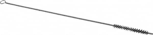 Schaefer Brush - 3" Long x 3/8" Diam Stainless Steel Long Handle Wire Tube Brush - Single Spiral, 15" OAL, 0.005" Wire Diam, 0.145" Shank Diam - Caliber Tooling