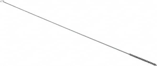 Schaefer Brush - 3" Long x 1/4" Diam Stainless Steel Long Handle Wire Tube Brush - Single Spiral, 27" OAL, 0.005" Wire Diam, 0.13" Shank Diam - Caliber Tooling