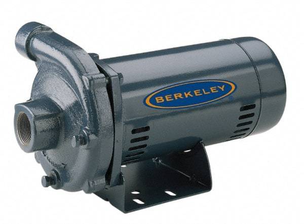 Berkeley - ODP Motor, 208-230/460 Volt, 3 Phase, 1 HP, Cast Iron Straight Pump - 1-1/4 Inch Inlet, 1 Inch Outlet, 113 Max Head psi, Noryl Impeller - Caliber Tooling