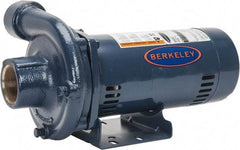 Berkeley - TEFC Motor, 208-230/460 Volt, 3 Phase, 2-1/2 HP, Cast Iron Straight Pump - 2 Inch Inlet, 1-1/2 Inch Outlet, 142 Max Head psi, Brass Impeller - Caliber Tooling