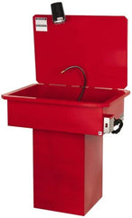 Build-All - Base Mount Solvent-Based Parts Washer - 35 Gal Max Operating Capacity, Steel Tank, 120 Input Volts - Caliber Tooling