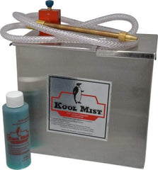 Kool Mist - 1 Outlet, 1 Gal Tank Capacity, Stainless Steel Tank Mist Coolant System - 4' Coolant Line Length, 6" Hose Length, 5/16" Nozzle Diam - Caliber Tooling