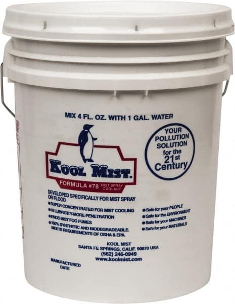 Kool Mist - Formula 78, 5 Gal Pail Cutting Fluid - Water Soluble - Caliber Tooling