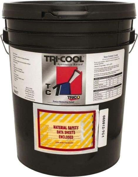 Trico - Tri-Cool TC-1, 5 Gal Pail Cutting Fluid - Synthetic, For Broaching, Grinding, Machining, Tapping - Caliber Tooling