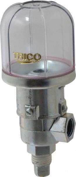 Trico - 1 Outlet, Plastic Bowl, 2 Ounce Constant-Level Oil Reservoir - 1/4 NPT Outlet, 1-15/16" Diam x 4-3/8" High - Caliber Tooling