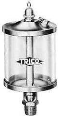 Trico - 1 Outlet, Glass Bowl, 10 Ounce Manual-Adjustable Oil Reservoir - 1/4 NPT Outlet, 3-1/8" Diam x 6-13/16" High - Caliber Tooling