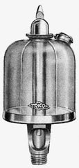 Trico - 1 Outlet, Acrylic Bowl, 8 Ounce Manual-Adjustable Oil Reservoir - 3/8 NPT Outlet, 2-5/8" Diam x 6-3/8" High - Caliber Tooling