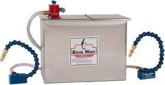 Kool Mist - 2 Outlet, 3 Gal Tank Capacity, Stainless Steel Tank Mist Coolant System - 4' Coolant Line Length, 18" Hose Length, 5/16" Nozzle Diam - Caliber Tooling