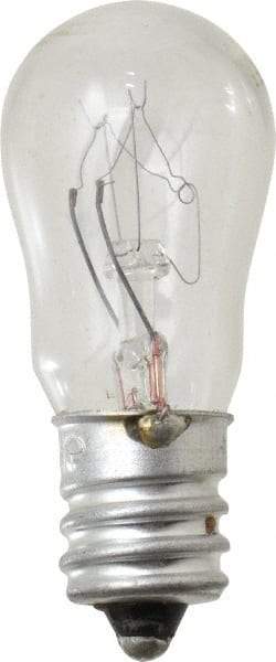 Philips - 6 Watt, 120 & 130 Volt, Incandescent Miniature & Specialty S6 Lamp - Candelabra Screw Base, 1 to 19 Equivalent Range, Warm (1,000 to 3,000), Dimmable, 1-7/8" OAL - Caliber Tooling