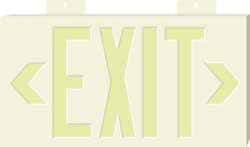 NMC - Exit, Plastic Exit Sign - 15-1/4" Wide x 8-1/4" High, Glow-in-the-Dark - Caliber Tooling