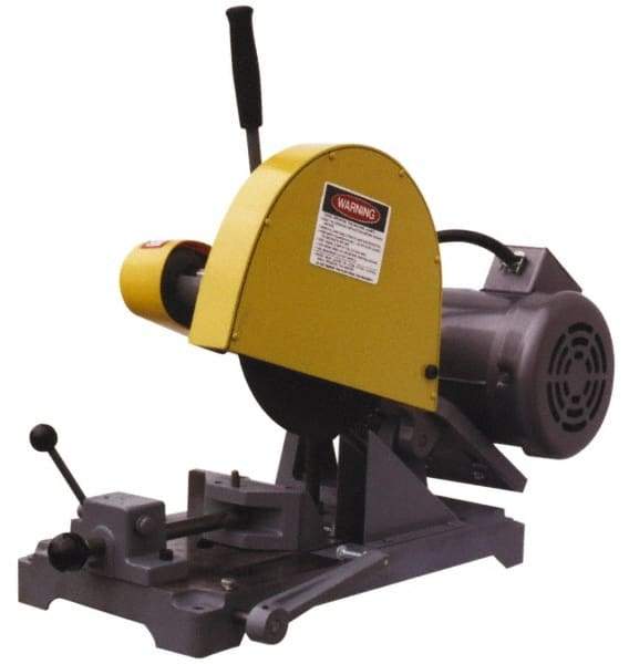 Kalamazoo - 10" Blade Diam, 5/8" Arbor Hole, Straight Chop & Cutoff Saw - 1 Phase, 3,450 RPM, 3 hp, 110/220 Volts, 1-1/2" in Solids at 90°, 2-1/2" in Pipe at 90° - Caliber Tooling