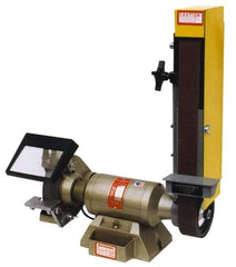 Kalamazoo - 48 Inch Long x 2 Inch Wide Belt, 7 Inch Diameter, Horizontal and Vertical Combination Sanding Machine - 3,450 Ft./min Belt Speed, 1/2 HP, Single Phase, 5/8" Arbor - Caliber Tooling