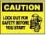 NMC - "Caution - Lock Out for Safety Before You Start", 10" Long x 14" Wide, Rigid Plastic Safety Sign - Rectangle, 0.05" Thick, Use for Accident Prevention - Caliber Tooling