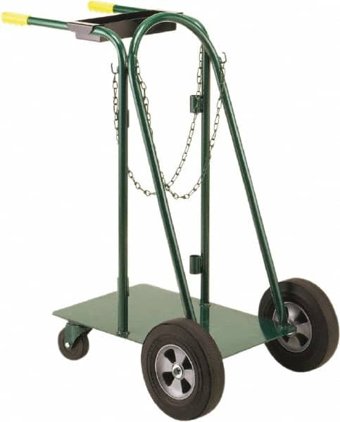 Little Giant - 600 Lb Capacity 40" OAH Cylinder Cart - Dual Grip Handle, Steel, Rubber Wheels - Caliber Tooling